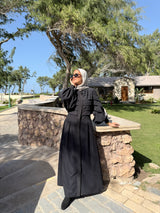 Pleated Front Dress - Black