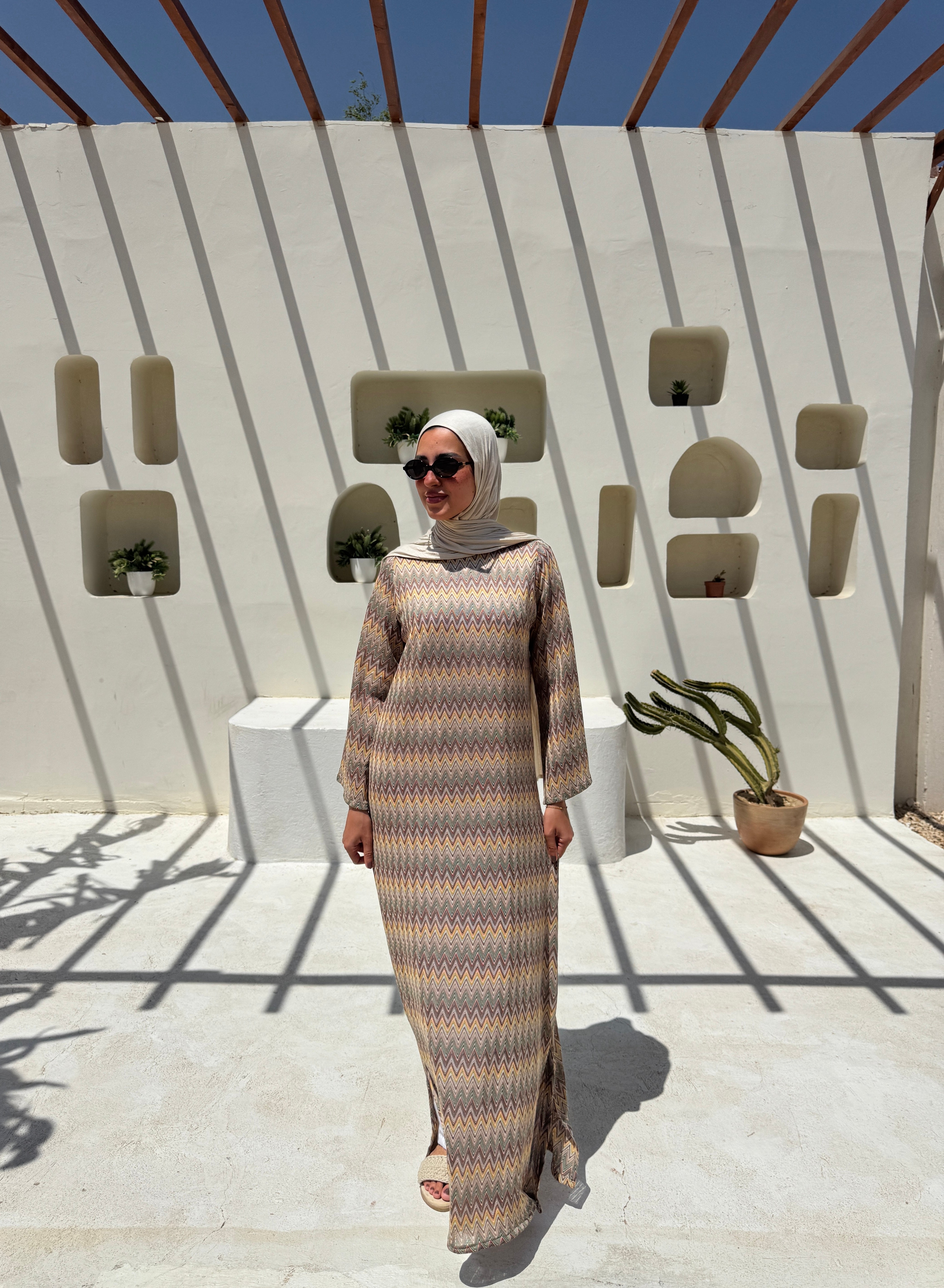 Colored Mesh Dress -Olive