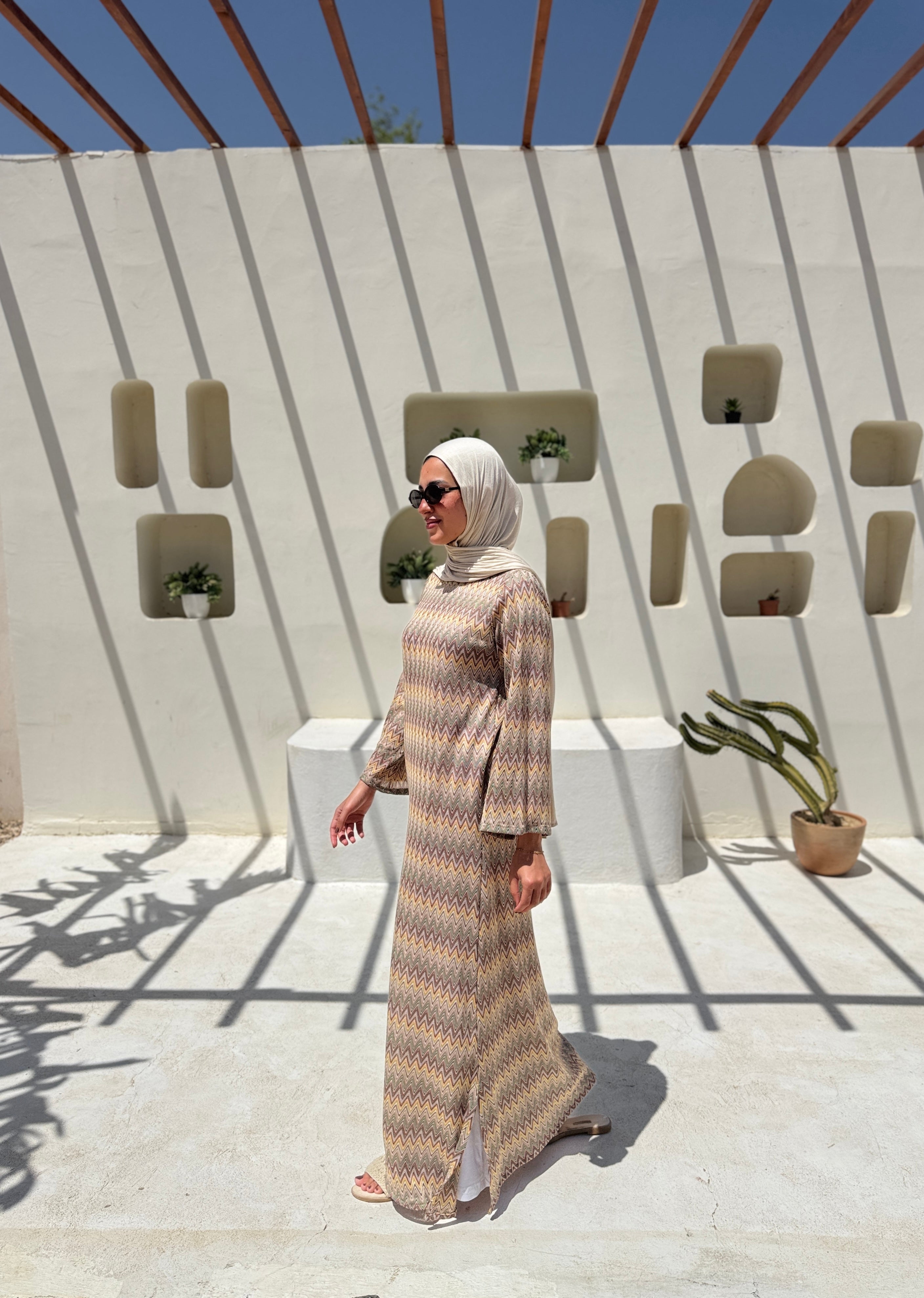 Colored Mesh Dress -Olive