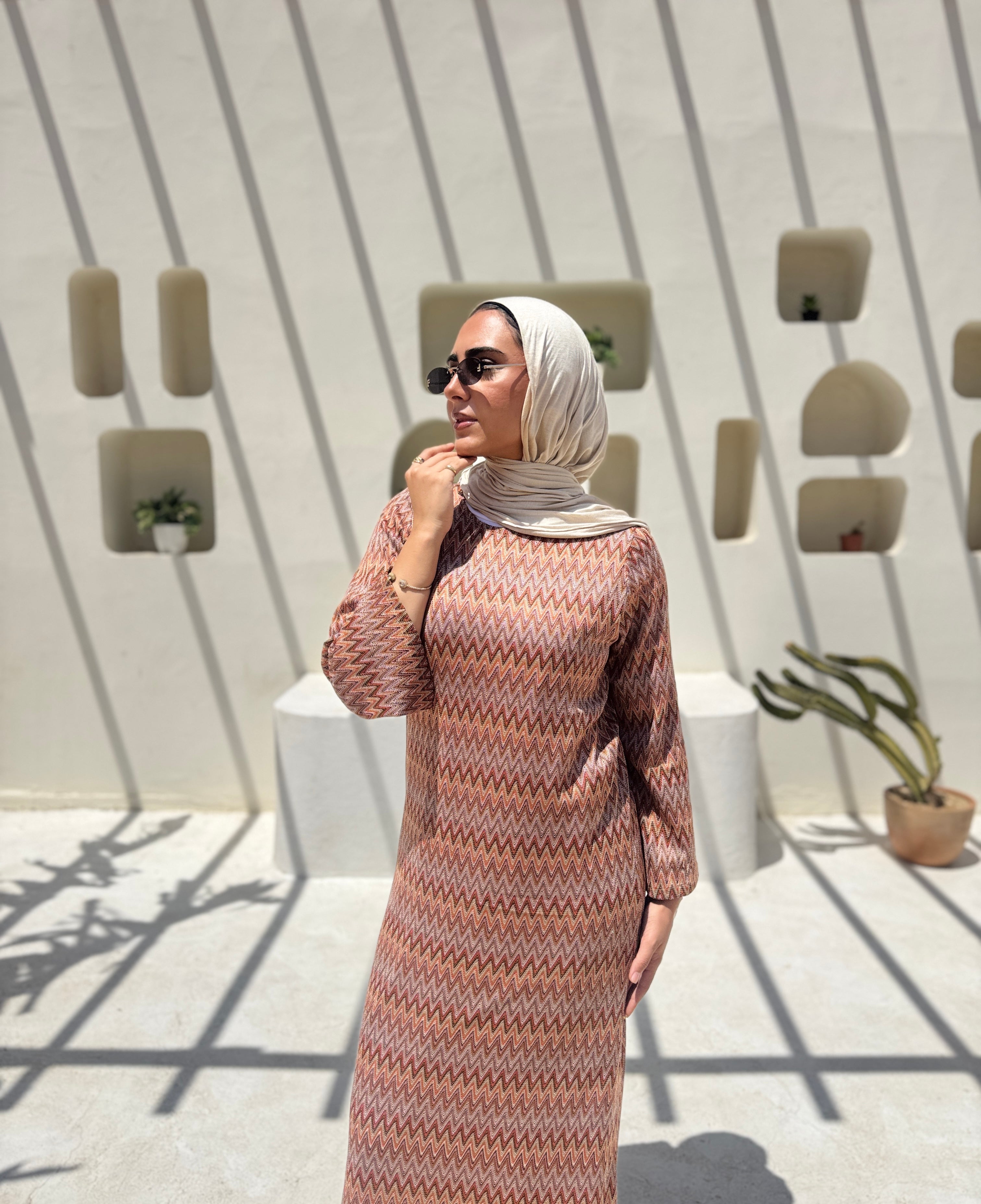 Colored Mesh Dress- Orange