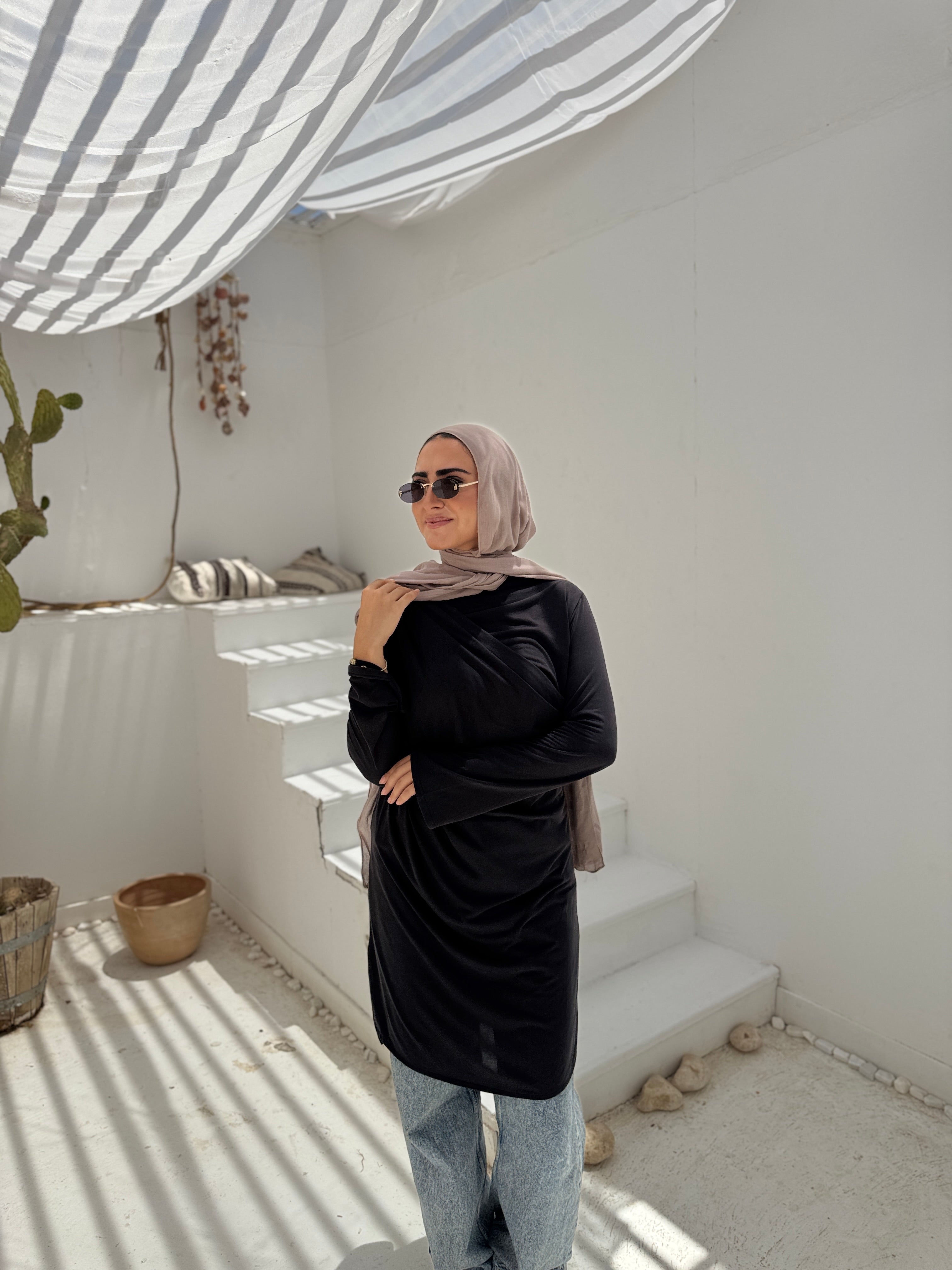 Soft Draped Blouse - black