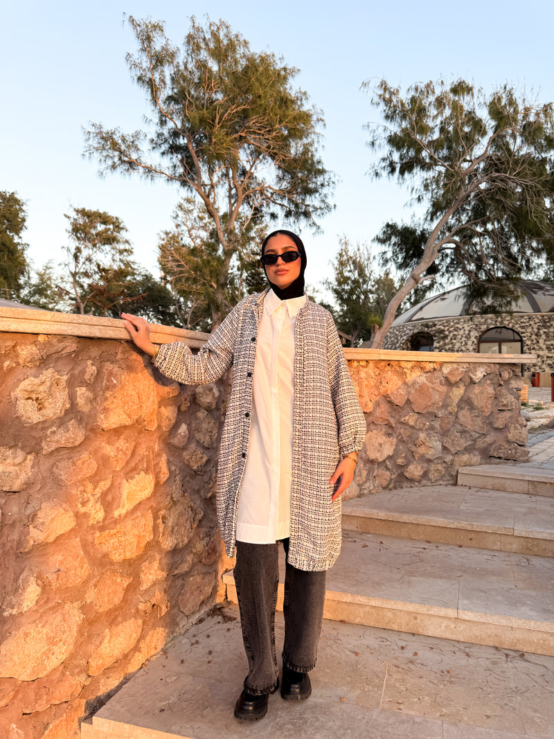 Tweed Casual Jacket - Beige