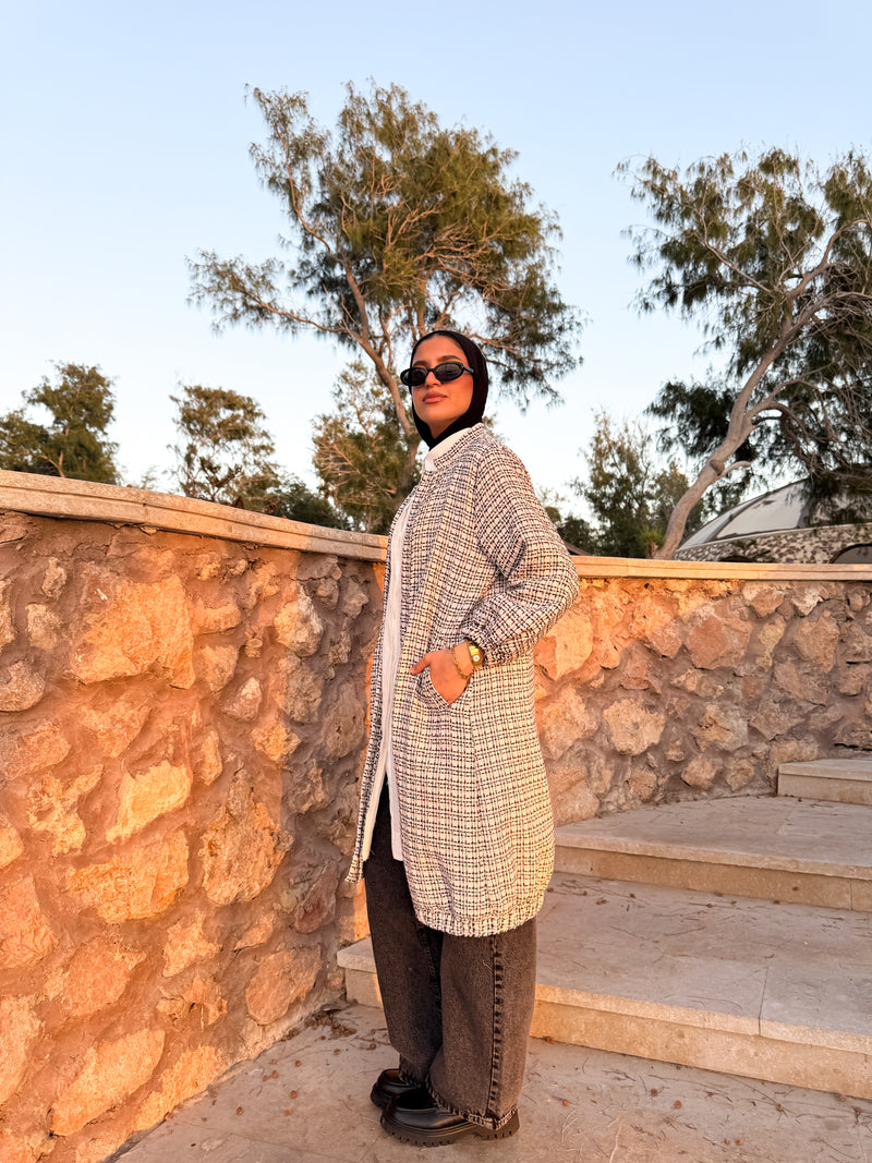 Tweed Casual Jacket - Beige