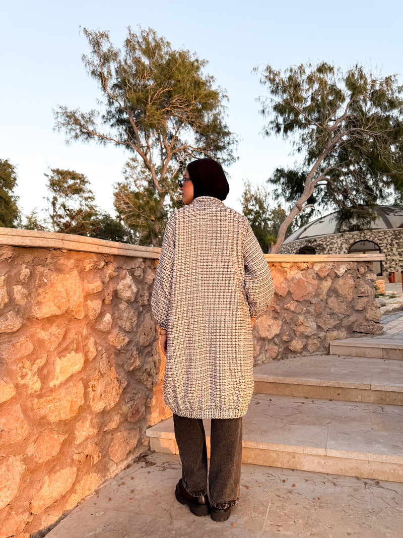 Tweed Casual Jacket - Beige