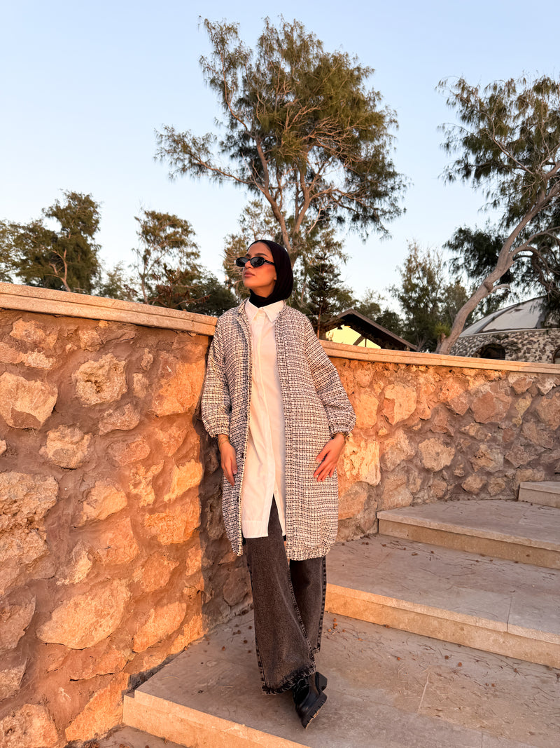 Tweed Casual Jacket - Beige