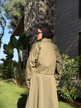 Gabardine Cropped Shirt - Olive