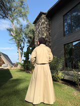 Gabardine Flowy Skirt - Beige