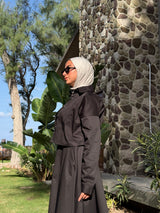 Gabardine Cropped Shirt - Black