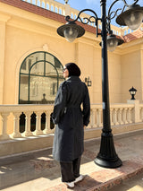 Denim Trench Jacket - Black