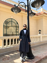 Denim Trench Jacket - Black