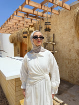 Wrap Broderie Dress-White