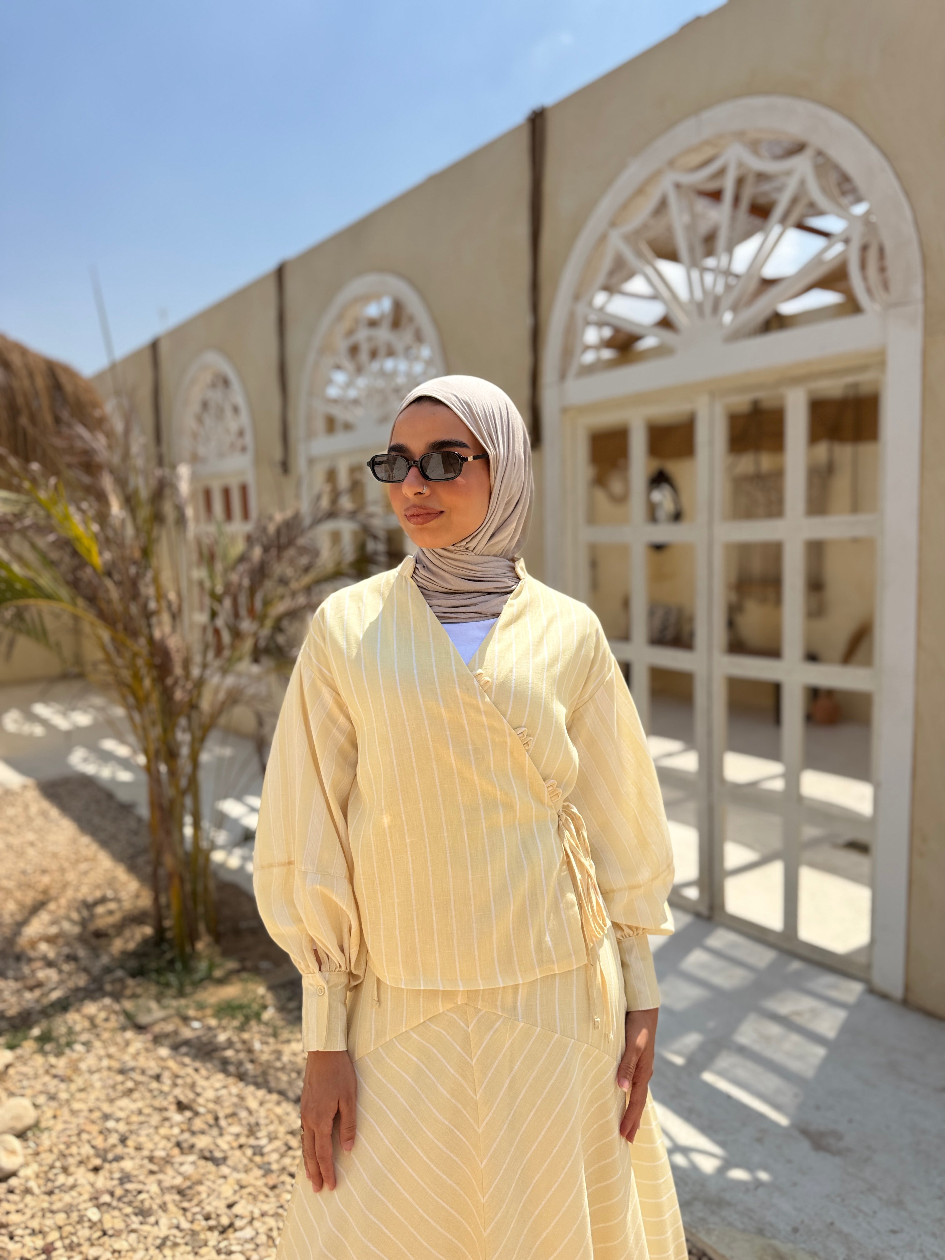 Mixed Stripes Blouse - white*yellow