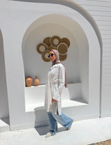 Golden Buttons Shirt-White