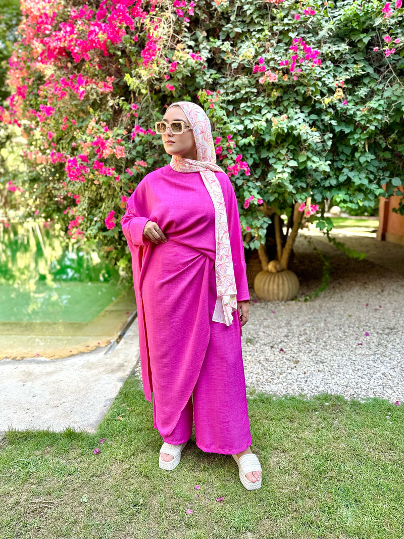 Wrap Pants-Fuchsia