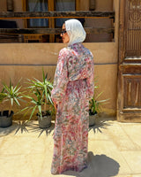 Printed Chiffon wrap dress - Pink