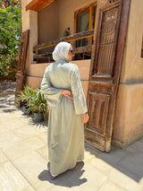 Dress Crushed With Drawstrings - Olive