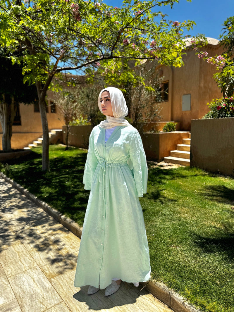 Dress Crushed With Drawstrings - Mint