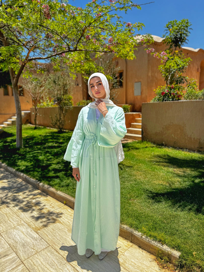 Dress Crushed With Drawstrings - Mint