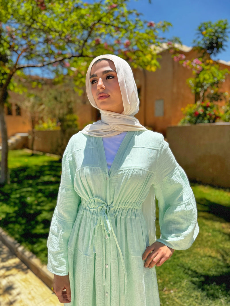 Dress Crushed With Drawstrings - Mint