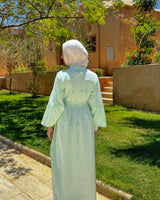 Dress Crushed With Drawstrings - Mint