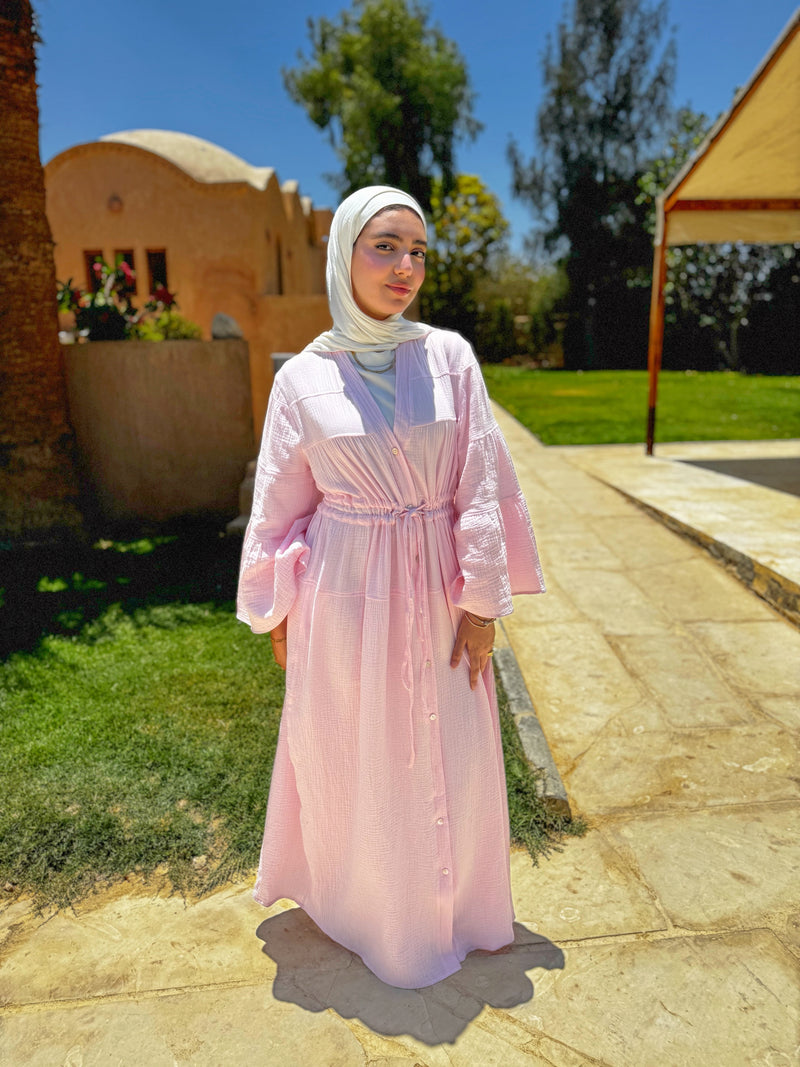 Dress Crushed With Drawstrings - Pink