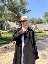 Asymmetric Gabardine Shirt - Black