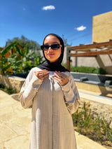 Asymmetric Striped Shirt - Beige