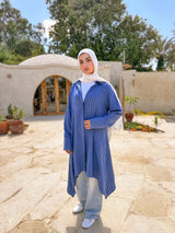 Asymmetric Striped Shirt - Blue