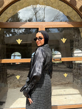 Organza Sleeves Coat-Black