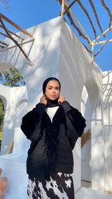 Quilted Fur Jacket - Black