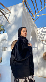 Quilted Fur Jacket - Black