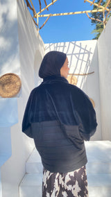 Quilted Fur Jacket - Black