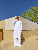 Palms Embroidery Shirt - White