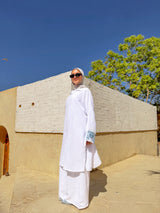 Palms Embroidery Shirt - White