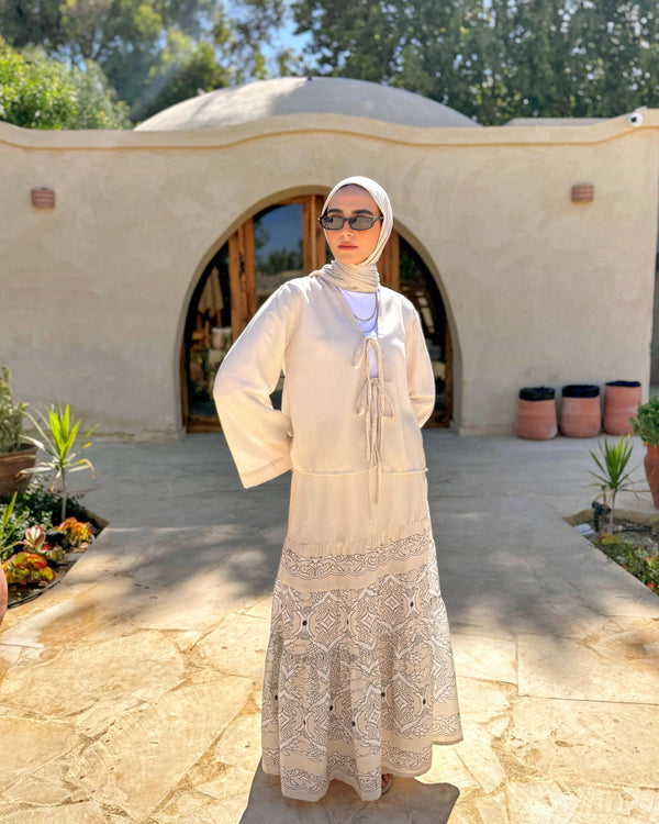 Bow Tie Blouse - Beige