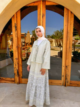 Tiered Linen Skirt - Olive