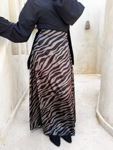 Satin Printed Skirt - Grey