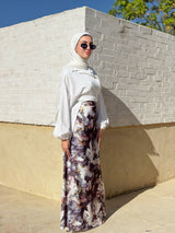 Printed Chiffon Skirt - Purple