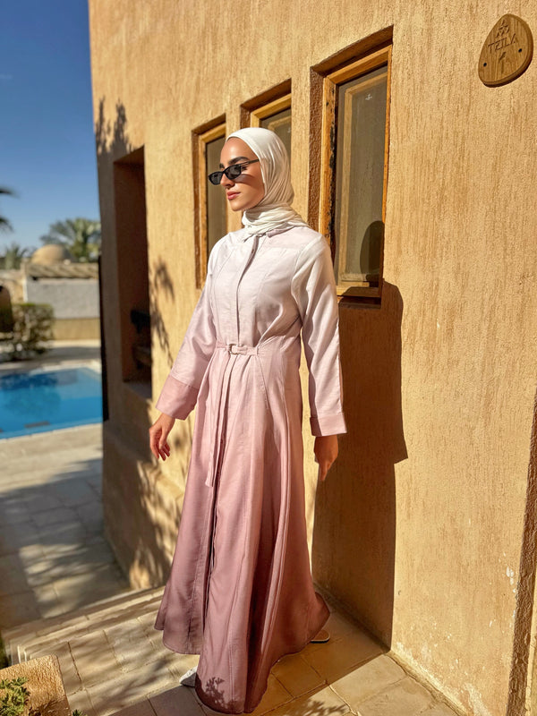 Gradient Linen Dress - Brown