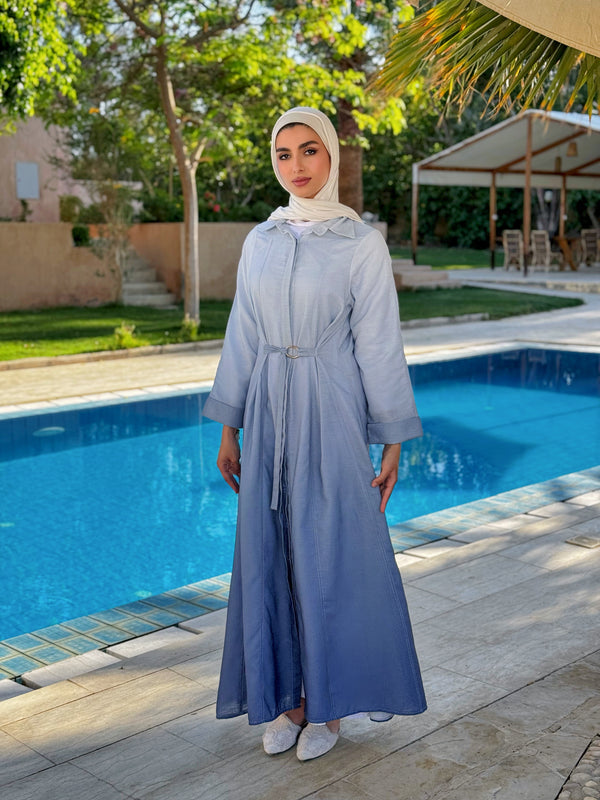 Gradient Linen Dress - Blue