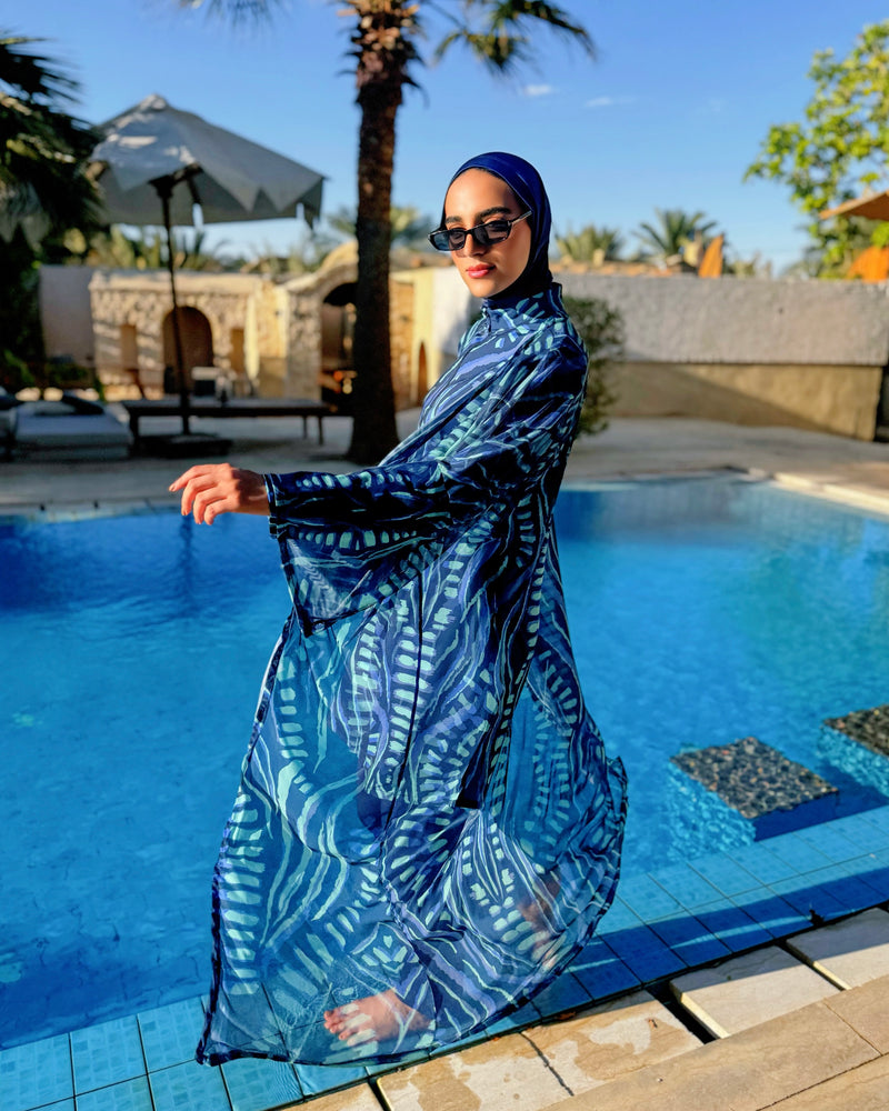 Burkini Edged Shoulder - Blue