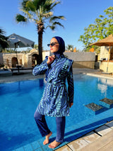 Burkini Edged Shoulder - Blue