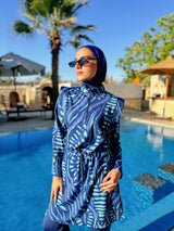 Burkini Edged Shoulder - Blue