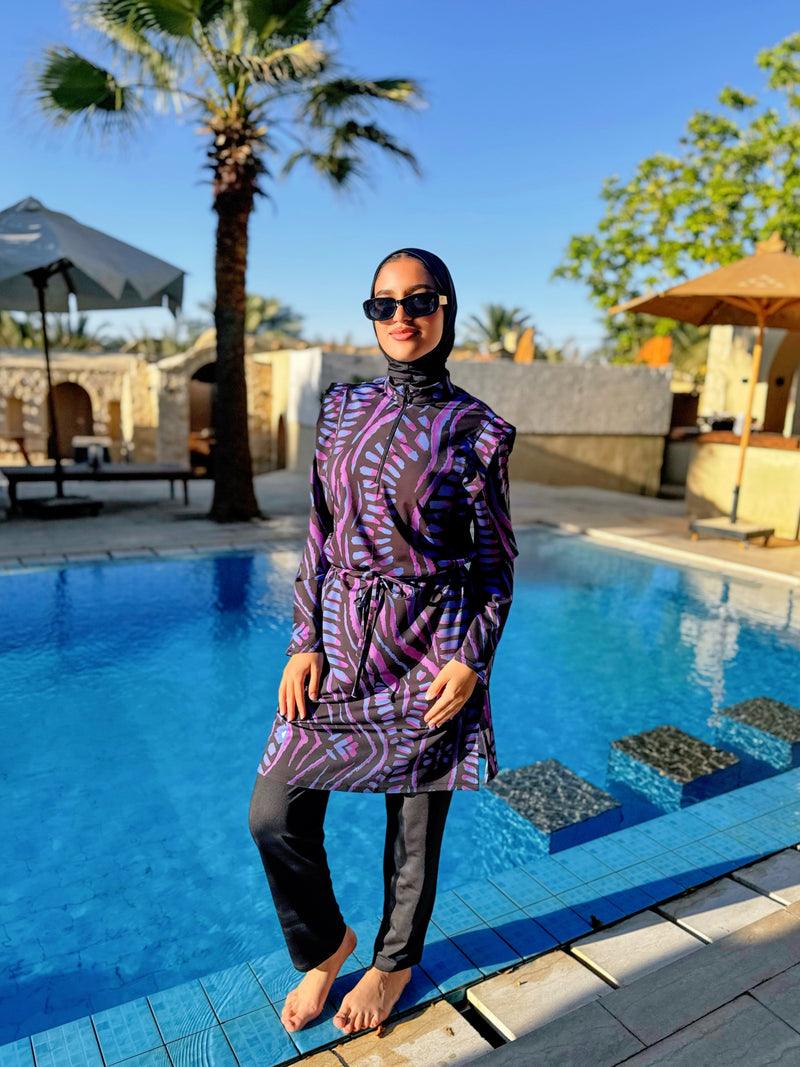 Burkini Edged Shoulder - Black