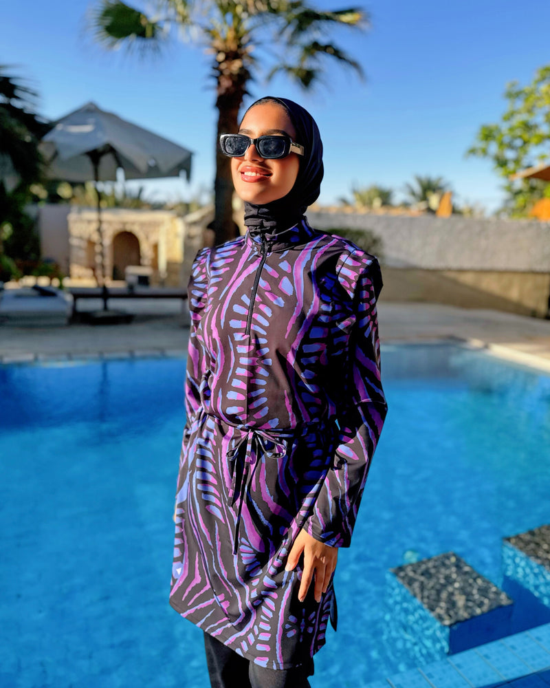 Burkini Edged Shoulder - Black