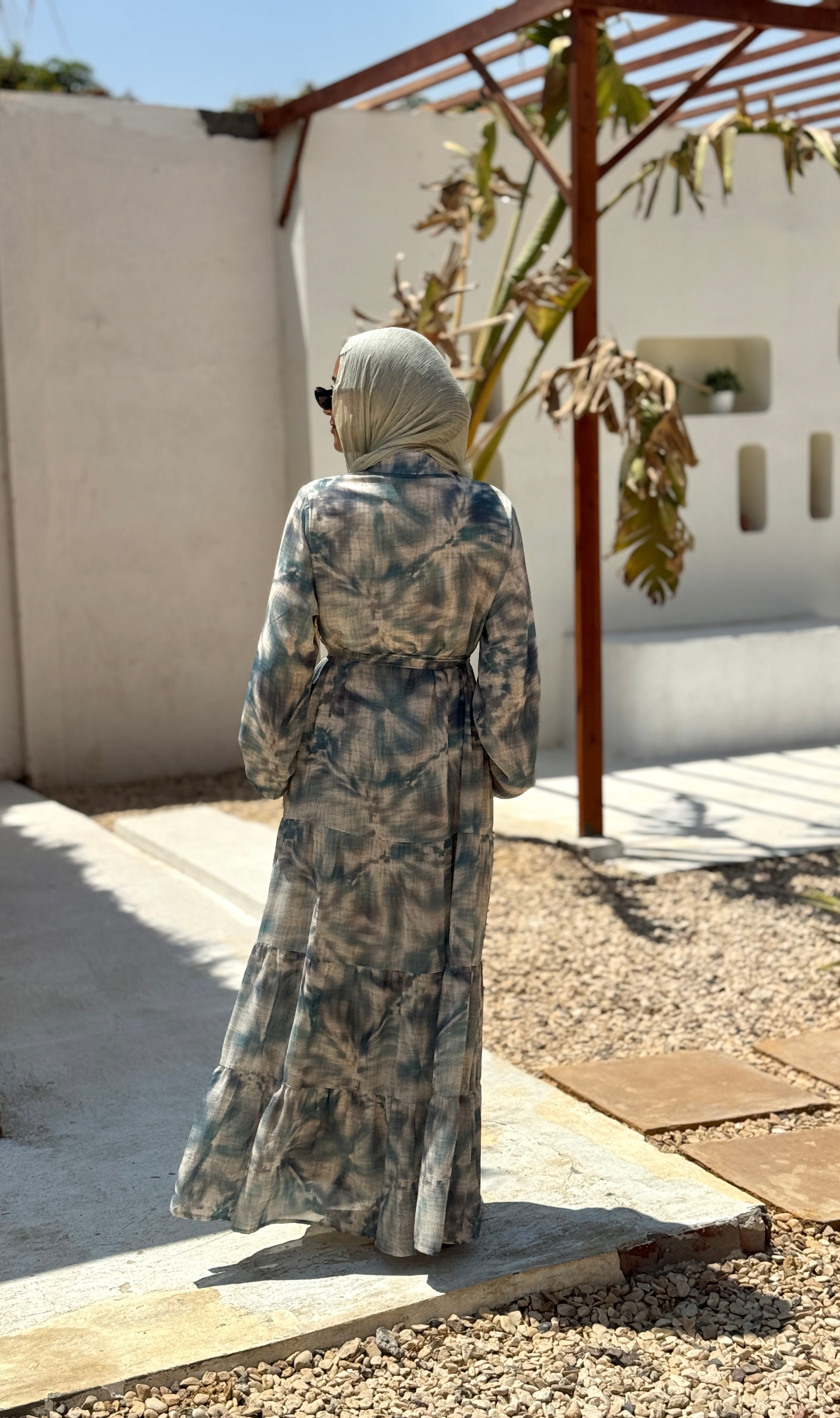 Chiffon Tiered Dress - teal