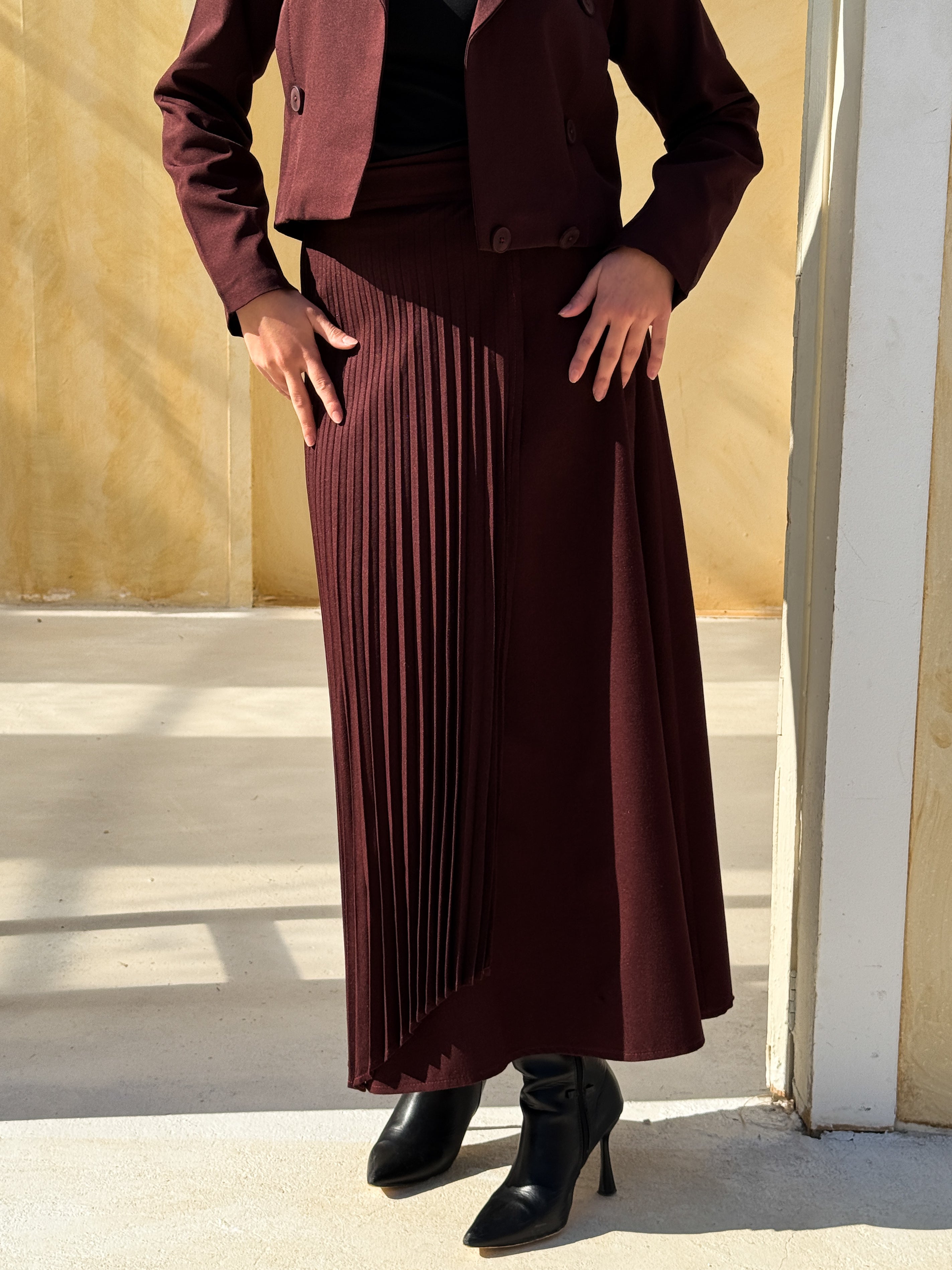 Double Layered  Skirt - Blackberry