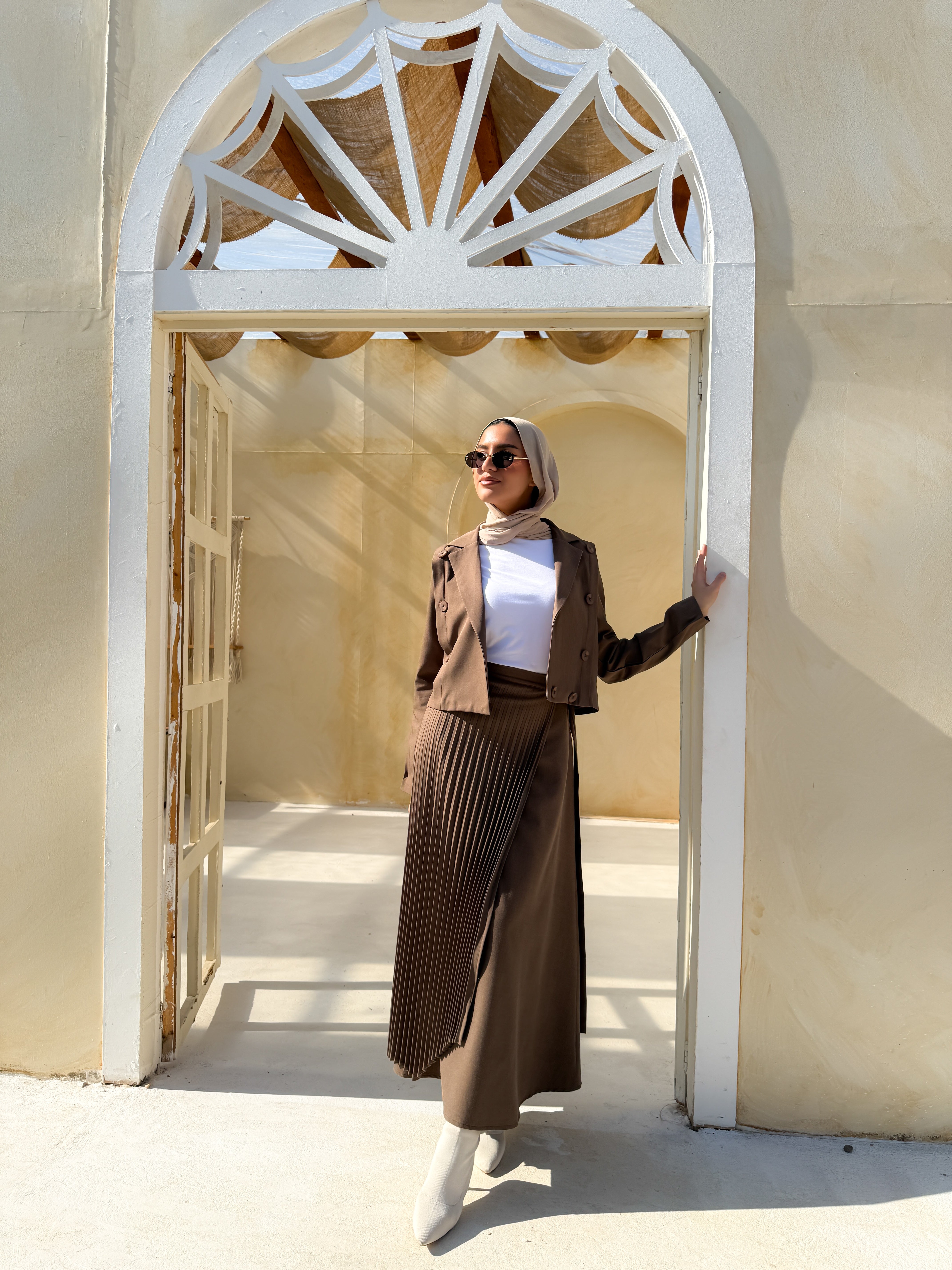 Double Layered  Skirt - Cafe