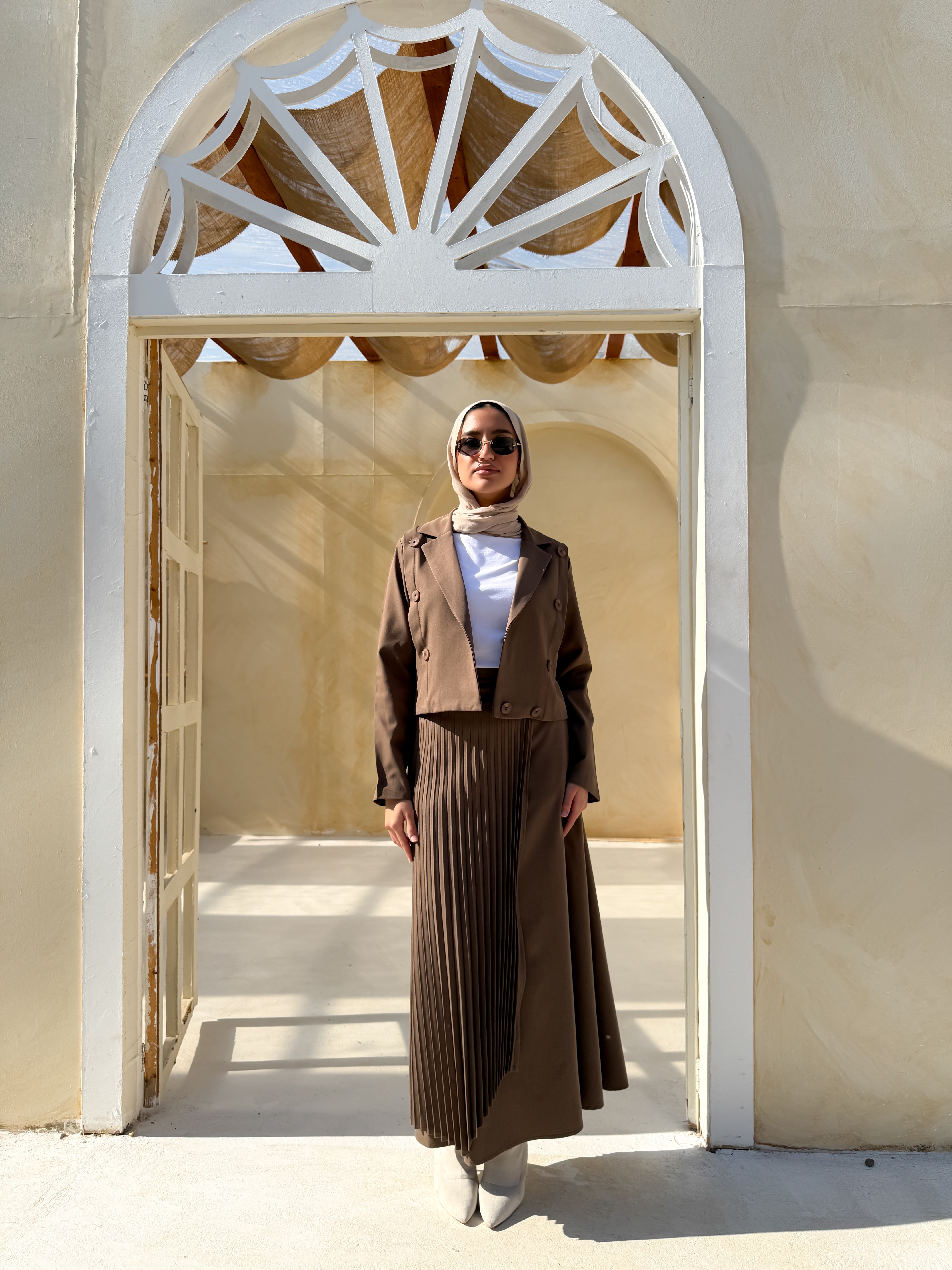 Double Layered  Skirt - Cafe