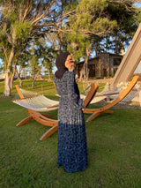 Chiffon Accordion Dress - Navy